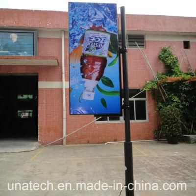 Flex Solar LED Outdoor Lamp Pole Column Ads Banner Fabric Light Box