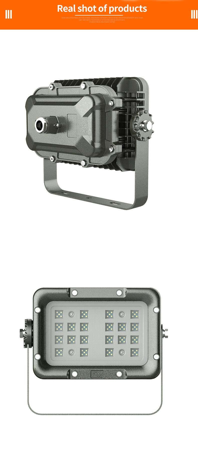 Atex 120 Lm/W Ik08 IP66 Outdoor Explosion Proof LED Floodlight 100W Industrial Exproof Light