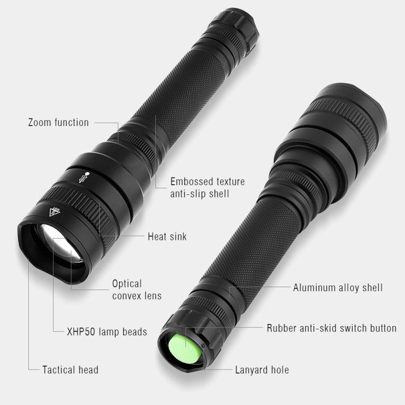 Hot Selling Xhp50 LED Flashlight
