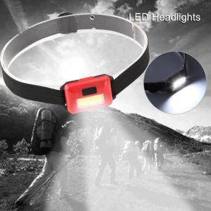 3 Mode COB LED Headlight Mini Plastic Lamp Mini 3AAA Headlamp for Camping Hiking