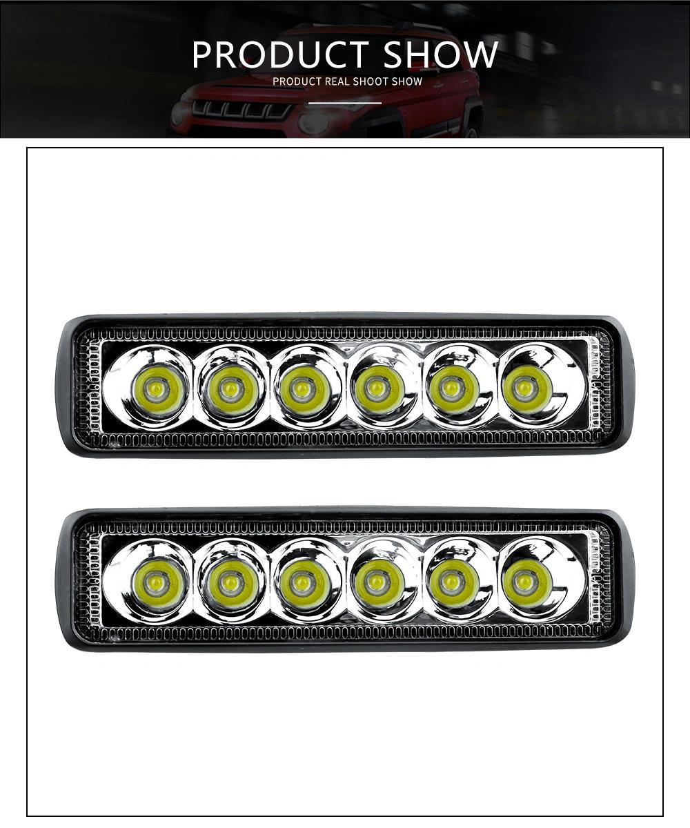 Dxz Lightbar 6inch 18W Auto LED Work Light Pods Single Row Spotlight Driving Light Foglight Boat Light ATV Car Truck off Road