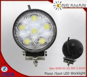 60W 4500lm Auto LED Driving Light for Trcuk Offroad 4X4, IP68 Ce