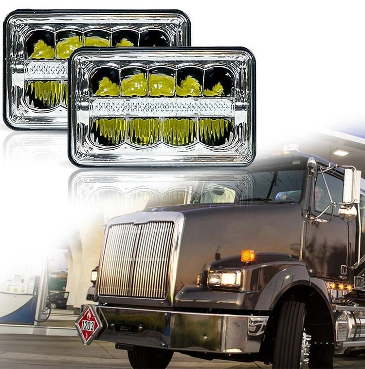 4X6 Inch 45W Sealed Beam LED Headlight Replacement for Truck Ford Jeep Jk White DRL Car LED