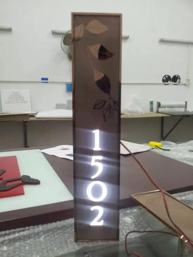 Indoor LED Sign Illuminated Signage Hotel Room Number Light Box