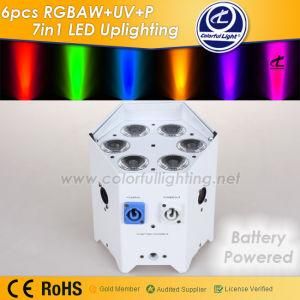 6X15W Rgbaw-UV LED 6 in 1 Wireless Battery Powered Party Light