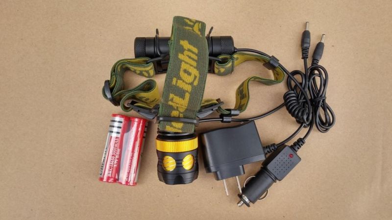 Dual Purpose Headlamp CREE T6 2000lm Rechargeable LED Torch Flashlight Headlight