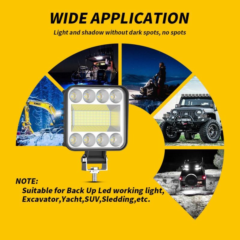 Dxz New Model 4inch 128LED Work Light White Spotlight Offroad for Truck Bus Boat Motorcycle Car Light Factory