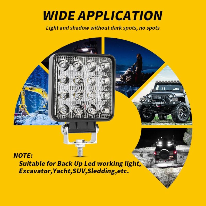 Dxz Super Bright 24V 12V Spot LED Work Light 4inch 48W 32mm Offroad LED Light for off Road Car 4WD Truck Tractor Boat Trailer 4X4