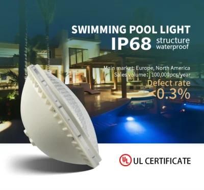 Manufacturers 18W PAR56 12V IP68 Structure Waterproof LED Swimming Pool Light with UL