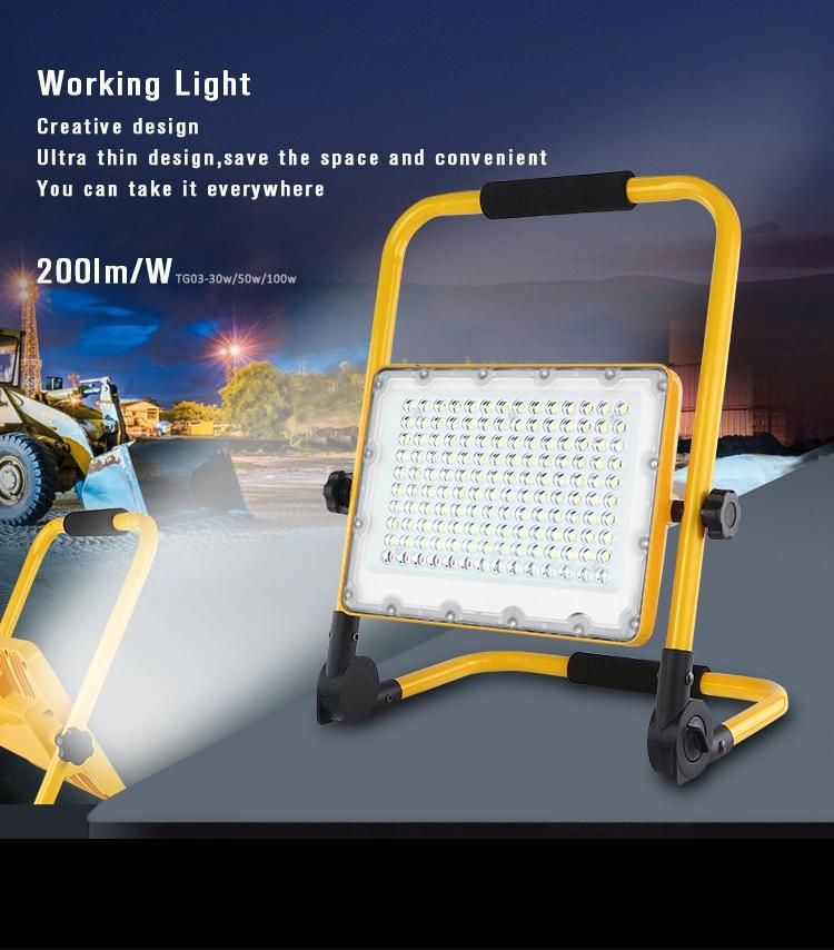 2000 Lumen Outdoor Construction Switch Excavator Dimmable Rechargeable Aluminum Magnet Tractor Magnetic LED Work Light