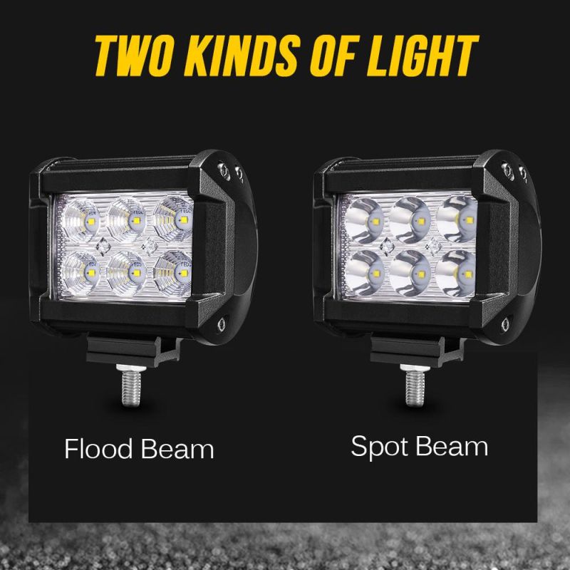 Offroad Spotlight Car Accessories 4 Inch LED Work Light for Truck ATV 4X4 SUV 12V 18W LED Light Bar