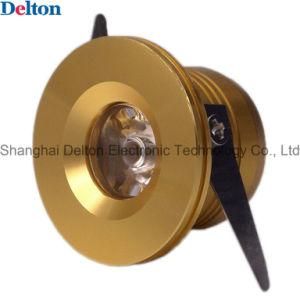 1W Round Golden Mini LED Cabinet Light (DT-CGD-018A)