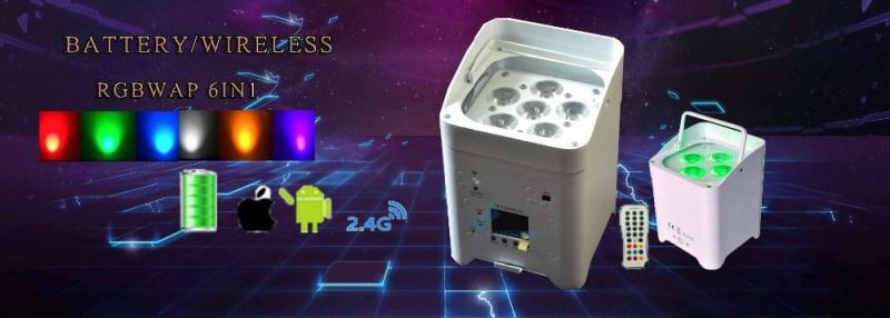Disco Lights Stage 4X18W RGBWA UV 6in1 LED PAR Light Battery Wireless for Wedding