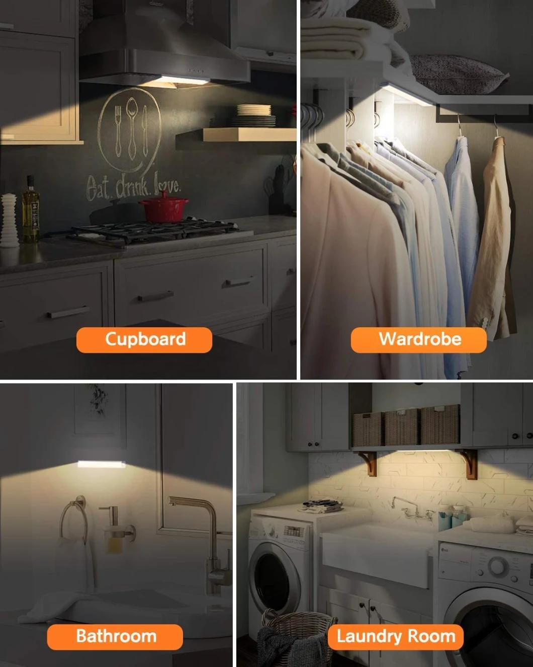 Motion Sensor LED Under Cabinet Lighting Wireless Cabinet Light Rechargeable, Closet Night Light