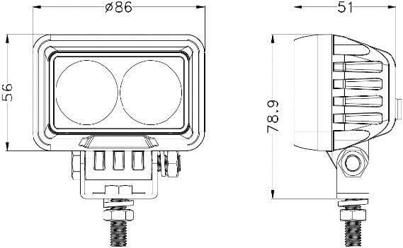 W0220f 3.4 Inch 20W 1800lm LED Working Lights Lamp Spot Flood Beam for Car Truck Auto