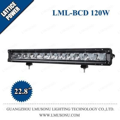 New 22.8 Inch 120W Offroad Auto Car Auxiliary Single Row Straight LED Bar Light with DRL Spot Flood Combo Beam