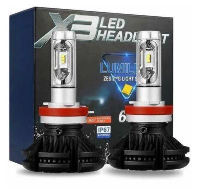 Luces LED H1 H3 H4 H7 H11 880 9005 X3 Series 50W High Power LED Headlight 6000lm Beam Bulb Car LED Auto Lights