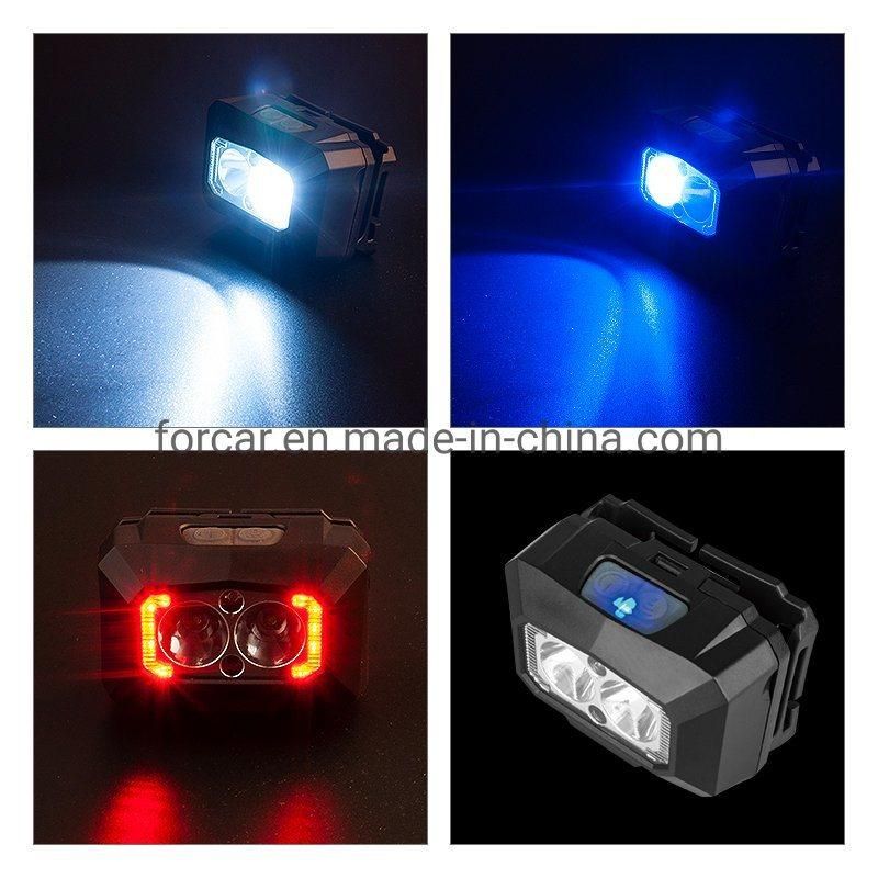 Newest Rear Red Warning Light High Power Zoomable LED Headlamp