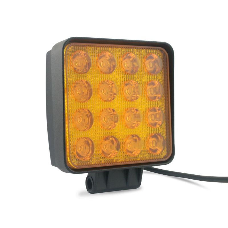 48W 16 Epistar LED Work Light 12V 24V Square Spot Flood Beam for Truck Offroad 4X4 4WD Car SUV ATV