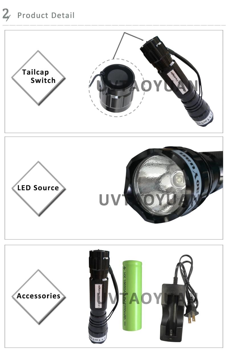 Green Light LED 3W Flashlight