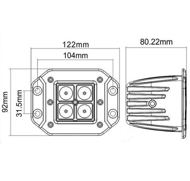 Flush Mount LED Pods, 2PCS 5′′ 12W Driving Lights LED Work Light Flush LED Super Bright Offroad for Truck SUV Boat 4X4 Grill Mount Auxiliares Faro LED