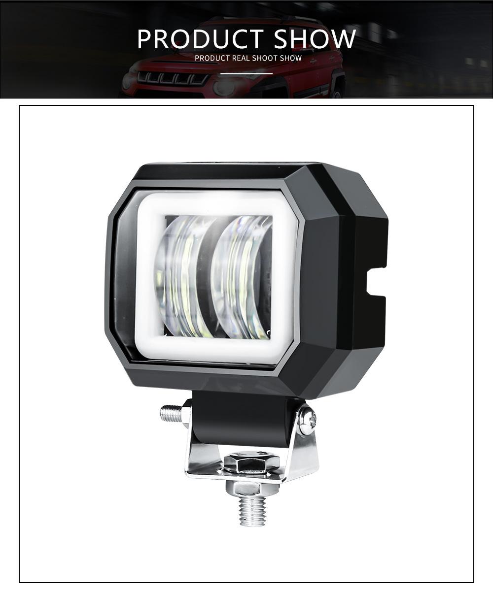 Dxz Angel Eyes Square Lamp 7D 20W LED Waterproof Light Bar Spot Light Motorcycle Offroad Car Boat Work Light