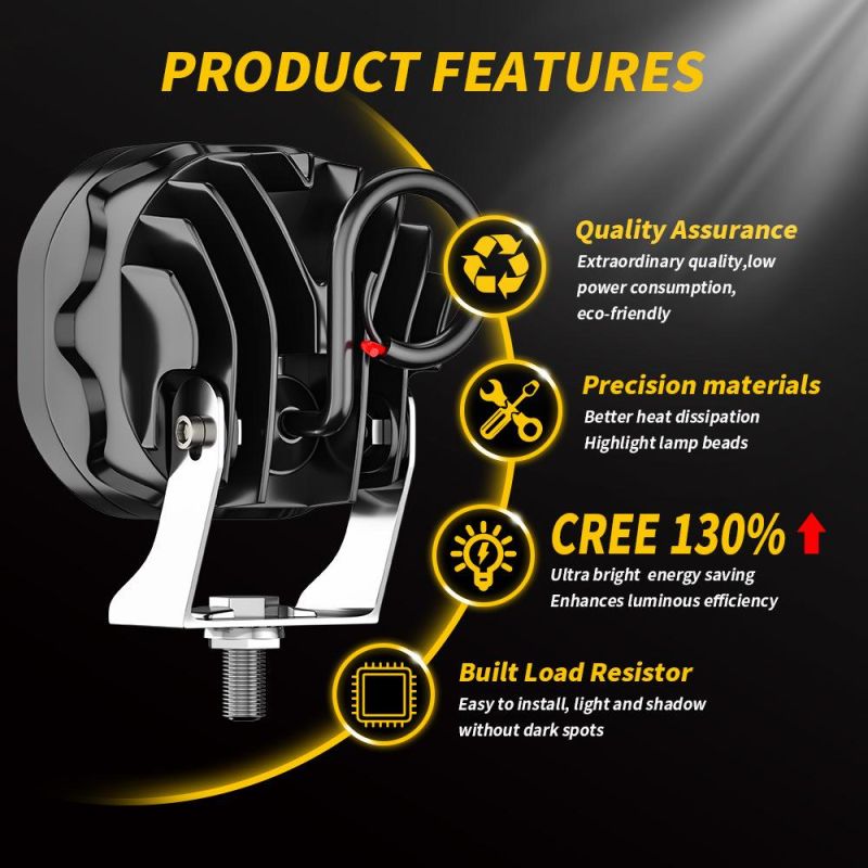 Dxz Wholesale Mini 3inch 40W White Yellow Spot LED Pods Light 4X4 off Road Fog Driving Lights for Truck UTV Tractors