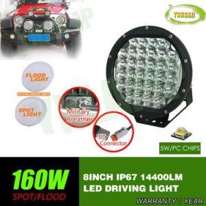 160W 8inch Auto Outdoor Working Lamp LED Driving Light with CREE LEDs