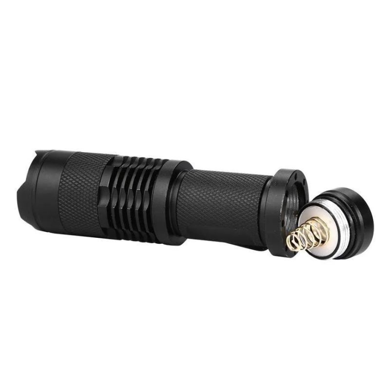 Waterproof Zoomable Torch Light Mini LED Flashlight with Clip