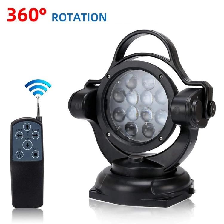 Car 12V 24V 360 Degrees Rotable LED Searching Hunting Light Boat SUV Offroad 4X4 Remote Control 60W Marine Searchlight