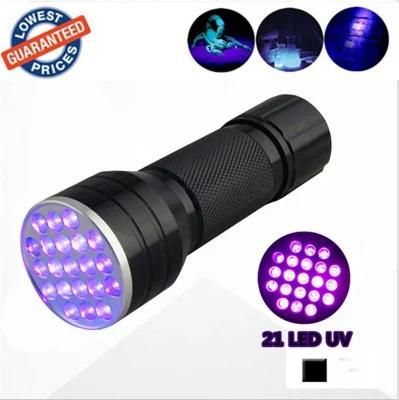 21 LED UV Light 365nm 395nm Blacklight Ultraviolet Flashlight