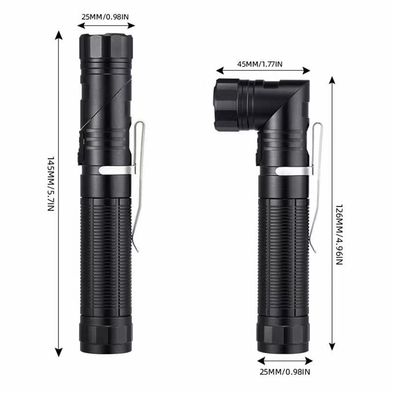 New Design Type C Rechargeable LED Flashlight Zoom Aluminum LED Work Light Torch & Flashlight Zoom LED Flashlight Aluminium Tactical Flashlight