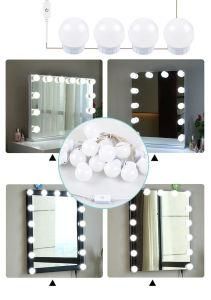 LED 6 10 14bulbs 12V Makeup Mirror Light Bulb Hollywood Vanity Lights Stepless Dimmable USB Wall Lamp Kit for Dressing Table