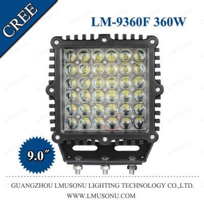 9 Inch 4X4 Square 360W CREE LED Driving Light Offroad Work Lamp