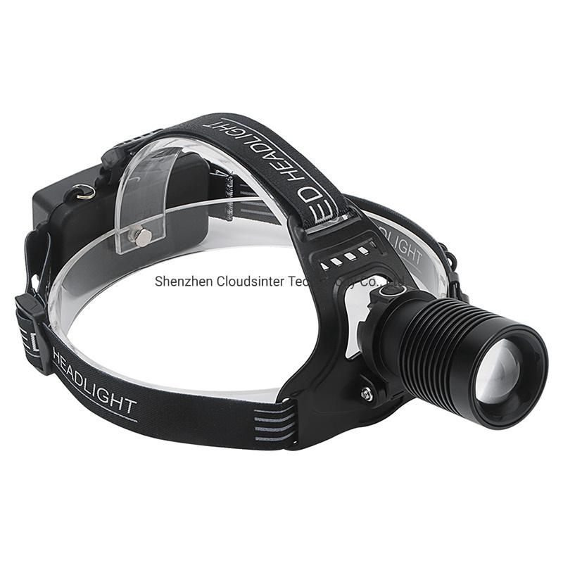 High Power 10W Xhp50 6000 Lumen Aluminum Waterproof Rechargeable LED Headlamp for Outdoor