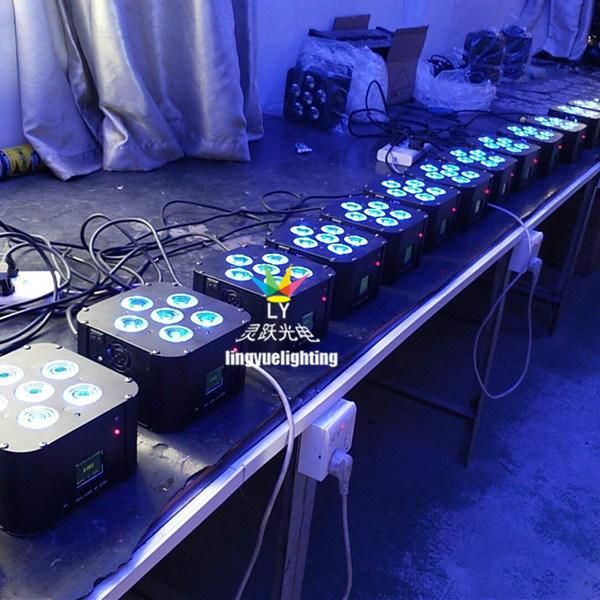 6PCS 18W RGBWA UV 6in1 Wireless Battery Powered LED PAR Light with WiFi