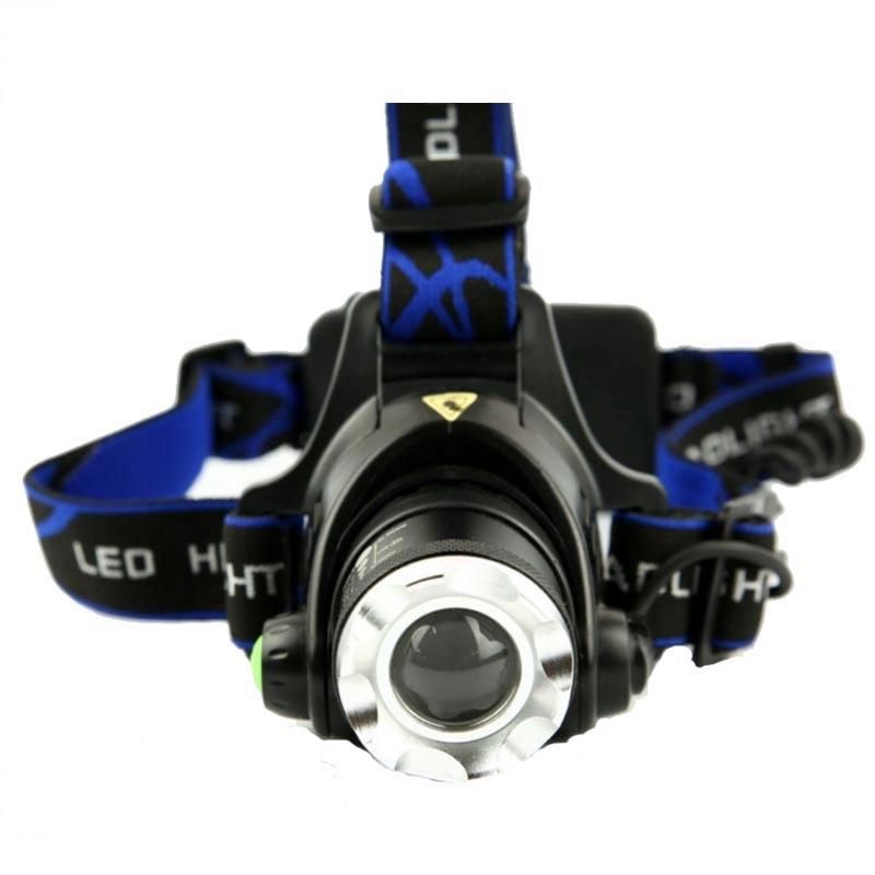 Wholesale CREE T6 Head Torch Lamp Durable Aluminum Head Torch Light Rechargeable Camping Headlight Portable Adjustable Emergency Zoomable LED Headlamp