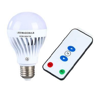 LED Magic Bulb AC85-265V 7W Remote Control LED Emergency Light Bulb Built-in Rechargeable Battery