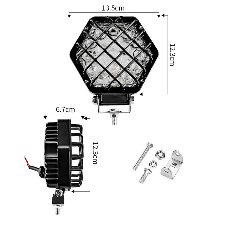 Dxz 5inch 16LED Work Light Ultra Bright Mesh Lamp for Vehicle/Motorcycle/Truck/Car/ATV