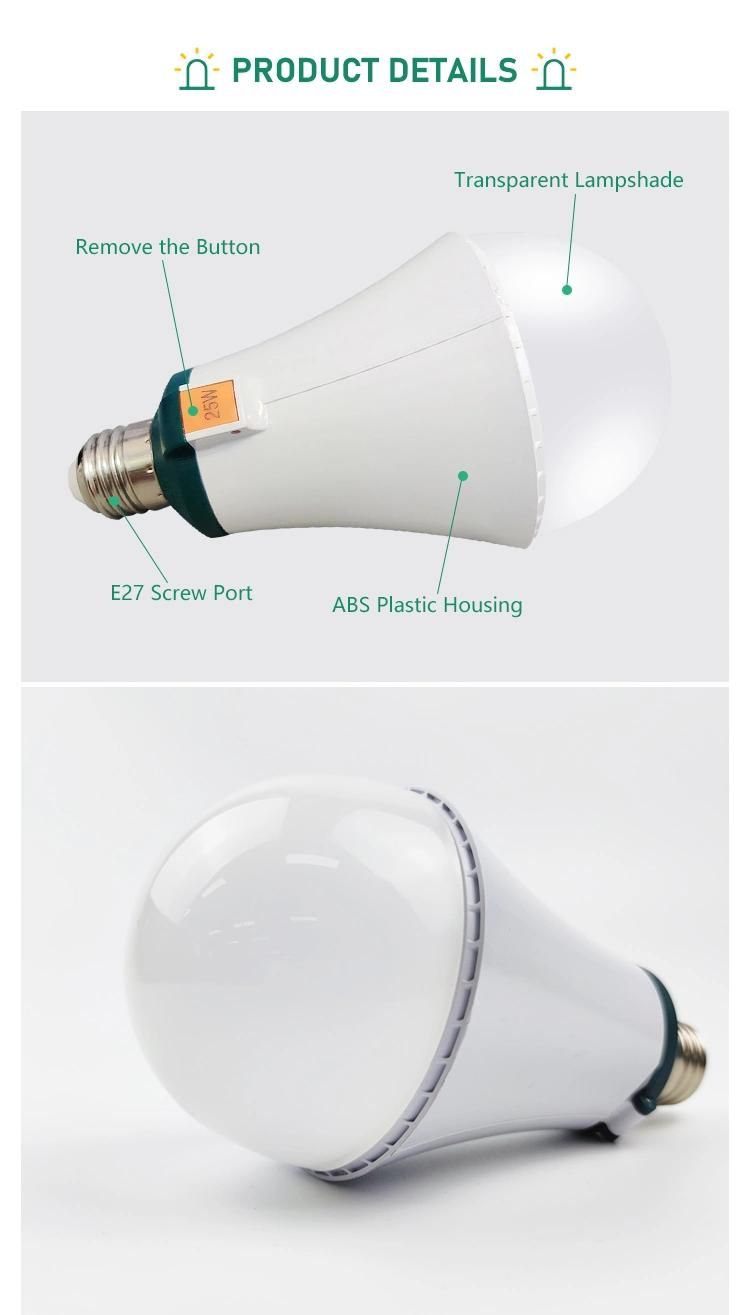 Cx-Lighting High Quality Long Life AC100-265V 25W LED Rechargeable Emergency Light Bulb