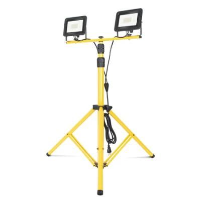 IP65 Water Proof Outdoor 2 Heads 60W 4800lm Foldable LED Emergency Work Flood Light Lamp with Telescopic Tripod