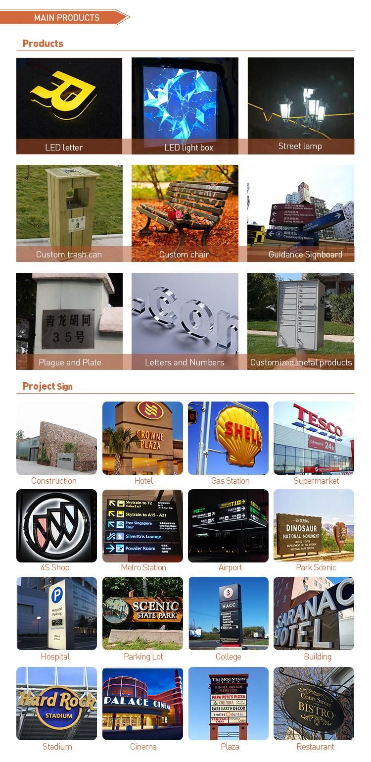 Acrylic Outdoor Signage Advertising Lightbox LED Sign Light Box