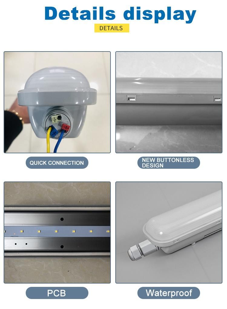 Without Clips Aluminum Plate Emergency Warranty 5-Years Triproof LED Light