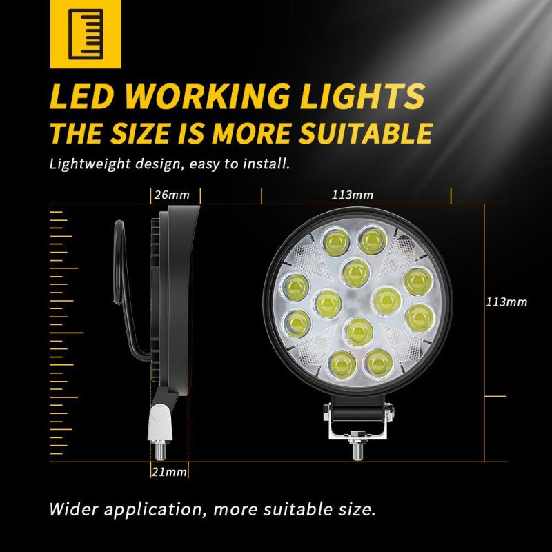 Dxz Spotlight 4 Inch 24LED 72W DRL LED Work Light Bar Waterproof for off-Road SUV Boat 4X4 Jeep Light