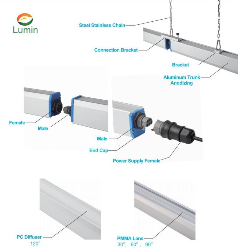 Connectable 60m Max Dimming Remote Control LED Tube Linear Light