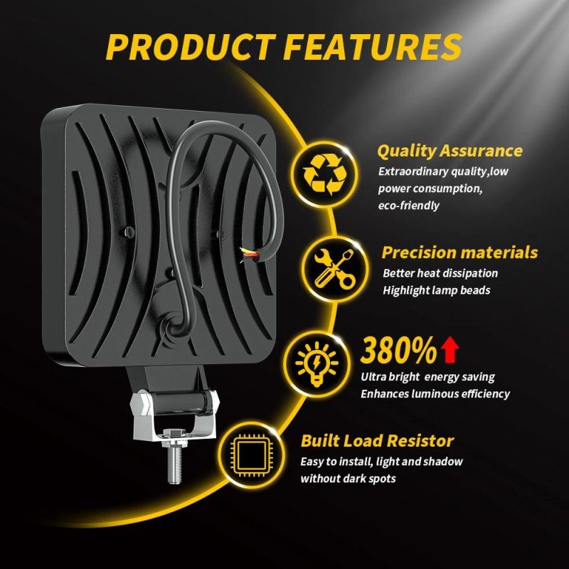 Dxz Patented Product 26SMD 78W Square Spotlight Angel Eye DRL Truck LED Work Light for SUV Vehicles