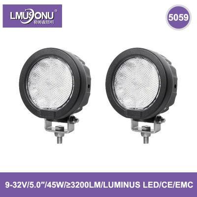 5059 New Round LED Work Lamp 5 Inch 45W 3200lm Luminus LED Spot Flood Beam Auto Car Light