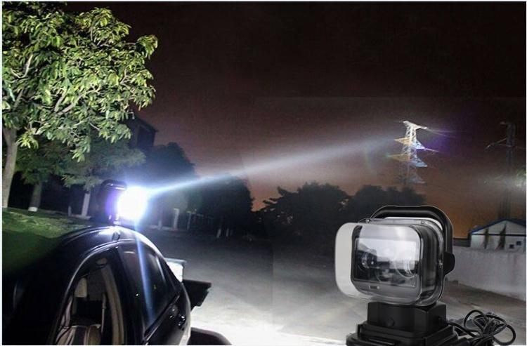 7 Inch Wireless 60W LED Work Search Light for Boat SUV off Road Trucks Remote Control Spot Light Marine Searchlight