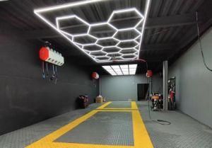 8 *15.7 Feet Deformable LED Linear High Bay Lamp Hanging Hexagon Detailing Home Modular Ceiling Garage Light