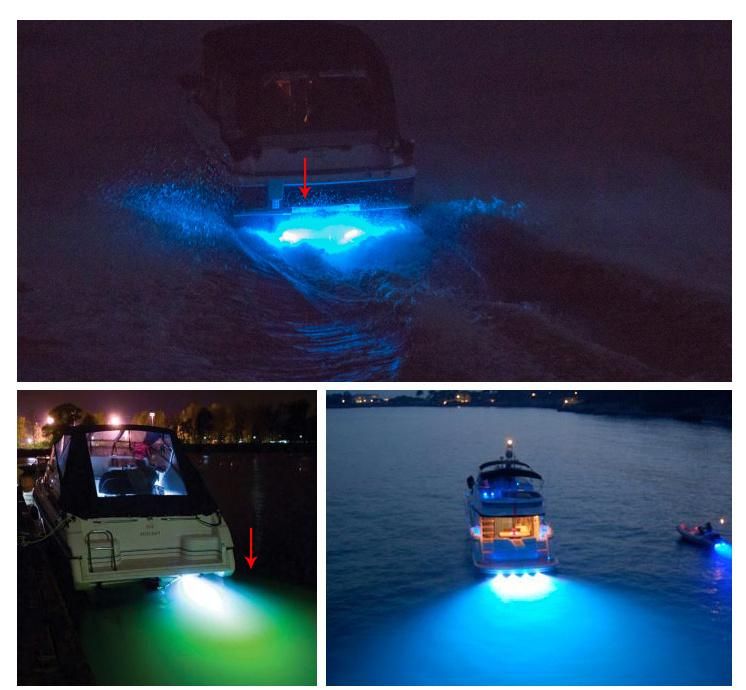 12V- 24V DC IP68 Stainless Steel Underwater Light Blue Transom Light